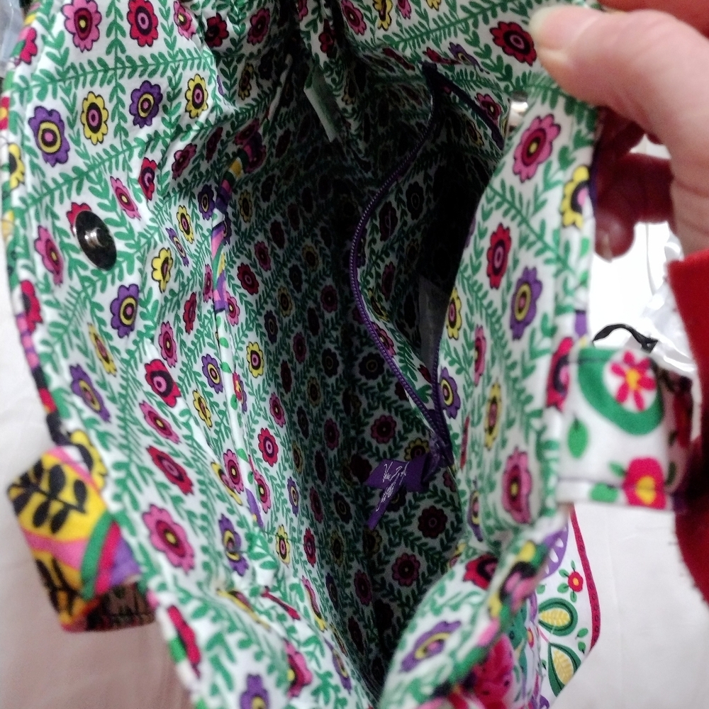 Floral Multicolor Tote Bag with Green Accent - Picture 6 of 12